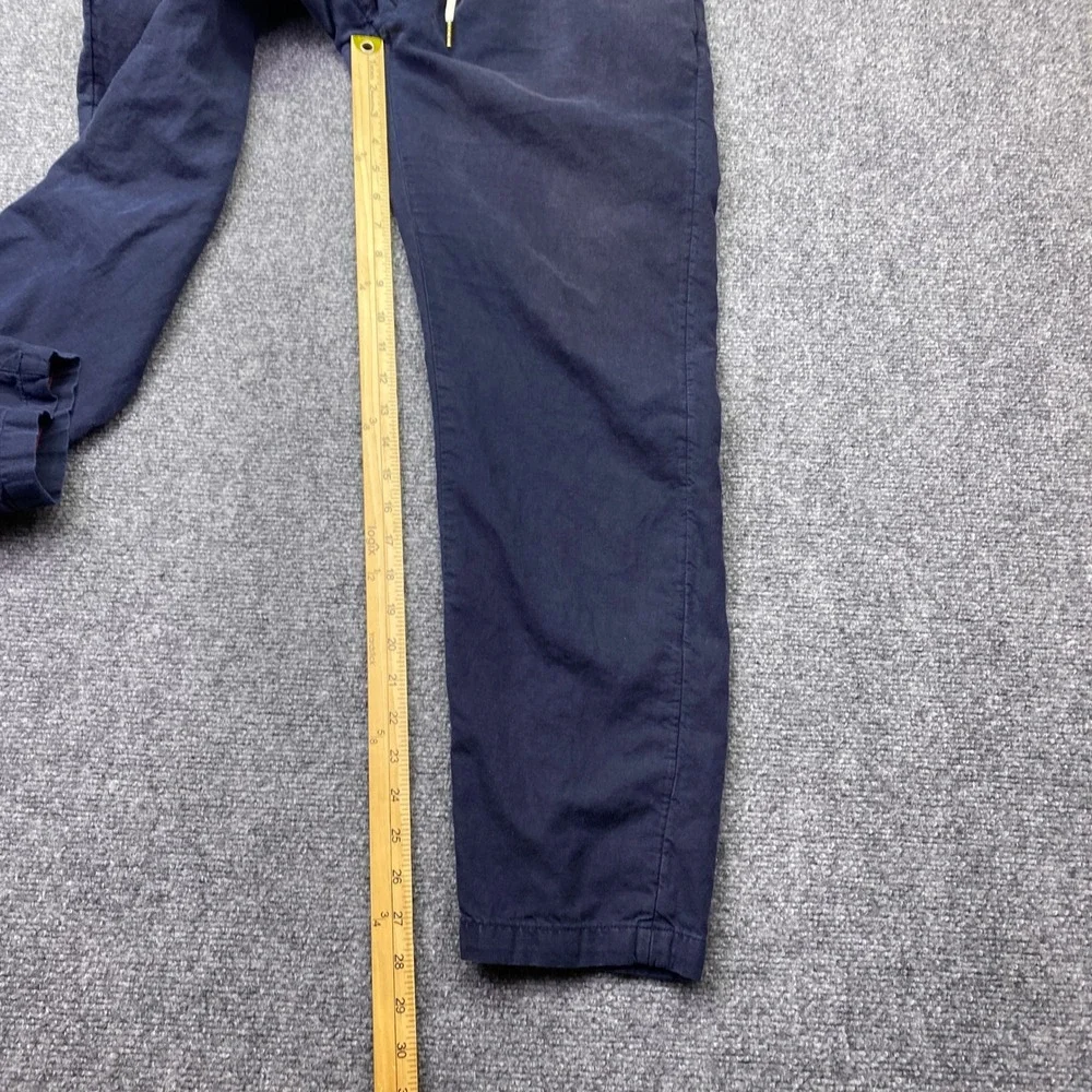 Scotch & Soda Warren Navy Blue Organic Cotton Linen Blend Drawstring Pants Sz 32